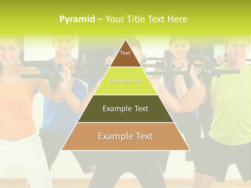A Group Of People Holding Up A Barbell PowerPoint Template