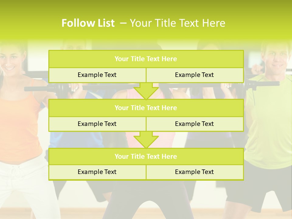 A Group Of People Holding Up A Barbell PowerPoint Template