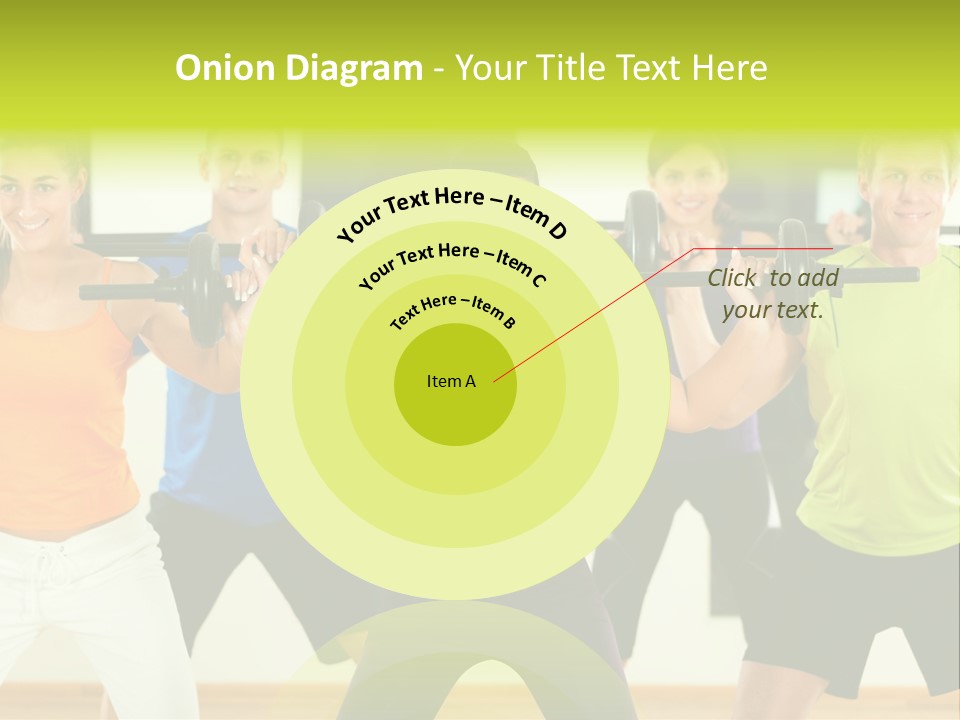 A Group Of People Holding Up A Barbell PowerPoint Template