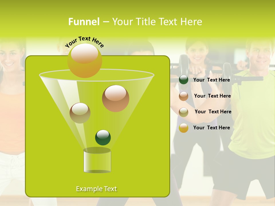 A Group Of People Holding Up A Barbell PowerPoint Template