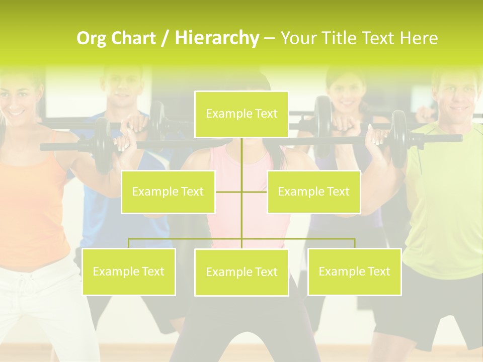 A Group Of People Holding Up A Barbell PowerPoint Template