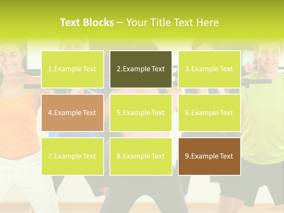 A Group Of People Holding Up A Barbell PowerPoint Template