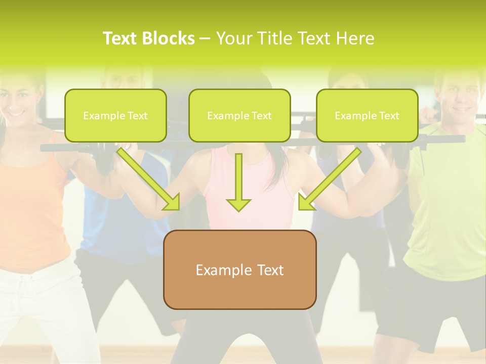 A Group Of People Holding Up A Barbell PowerPoint Template