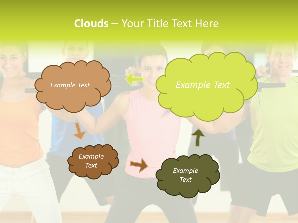 A Group Of People Holding Up A Barbell PowerPoint Template
