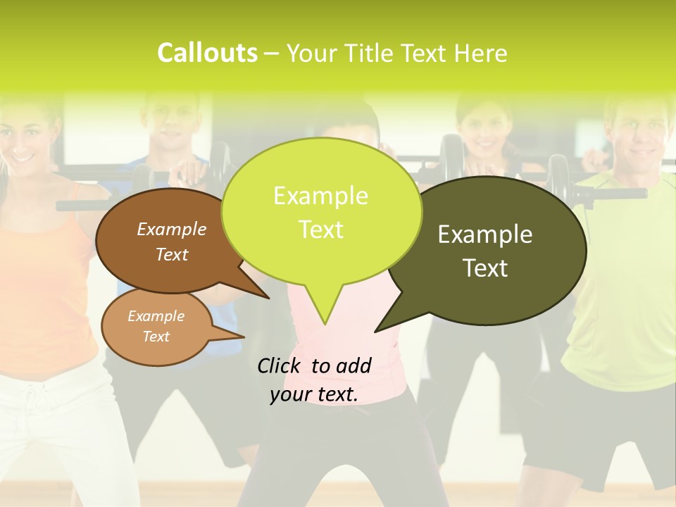 A Group Of People Holding Up A Barbell PowerPoint Template