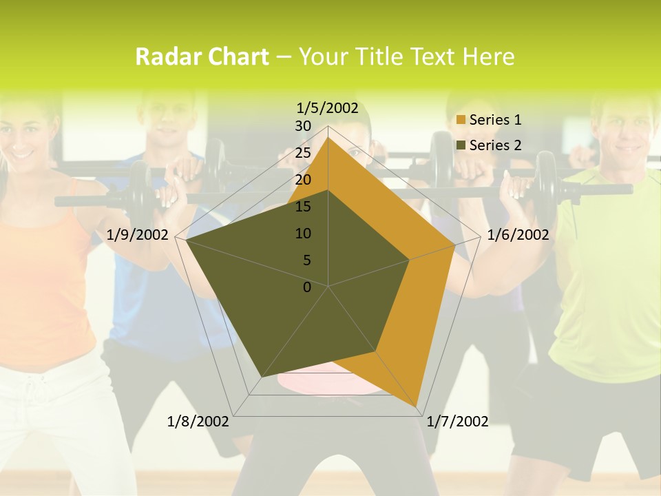 A Group Of People Holding Up A Barbell PowerPoint Template