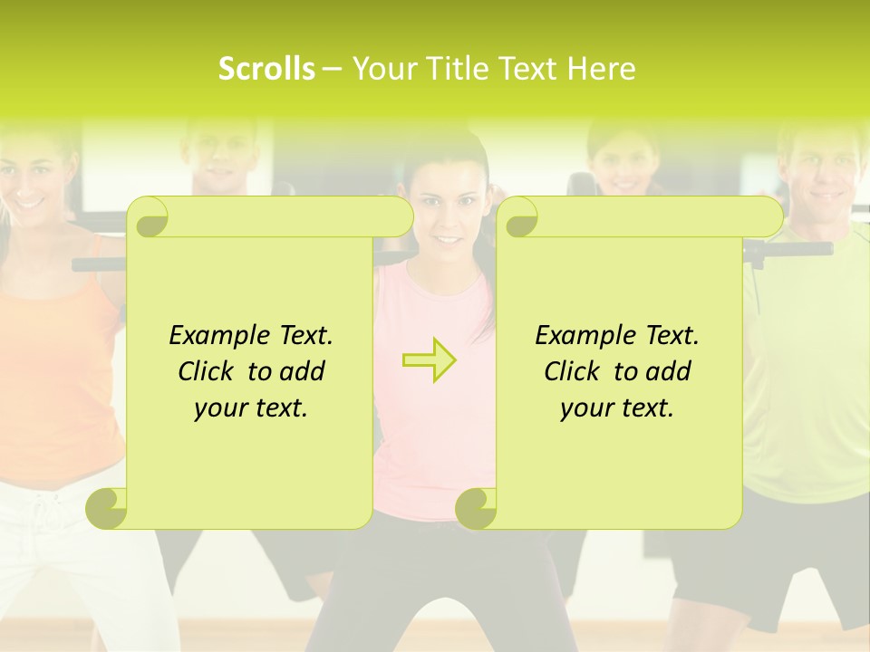 A Group Of People Holding Up A Barbell PowerPoint Template