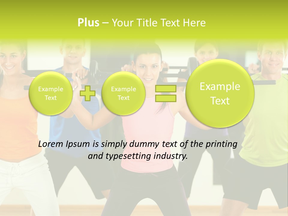 A Group Of People Holding Up A Barbell PowerPoint Template