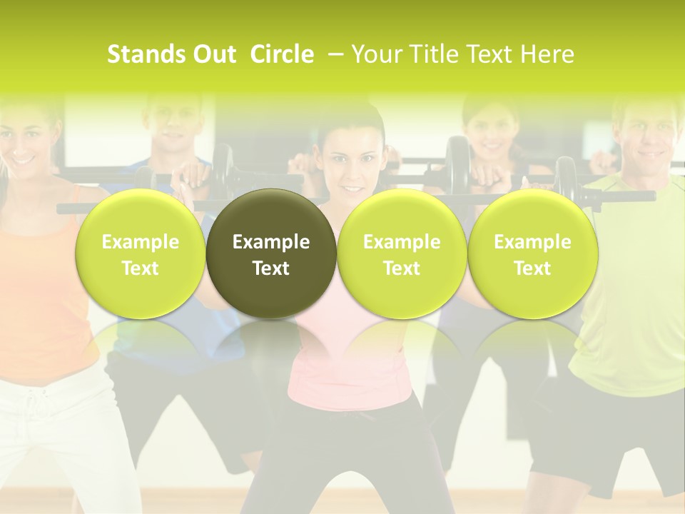 A Group Of People Holding Up A Barbell PowerPoint Template