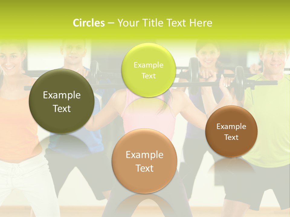 A Group Of People Holding Up A Barbell PowerPoint Template