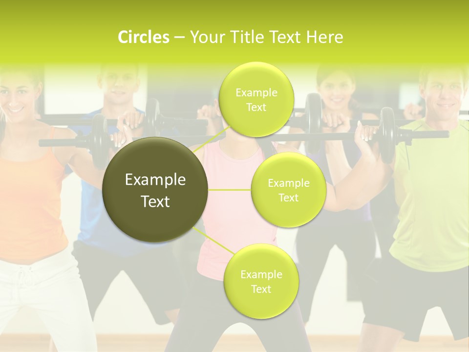 A Group Of People Holding Up A Barbell PowerPoint Template