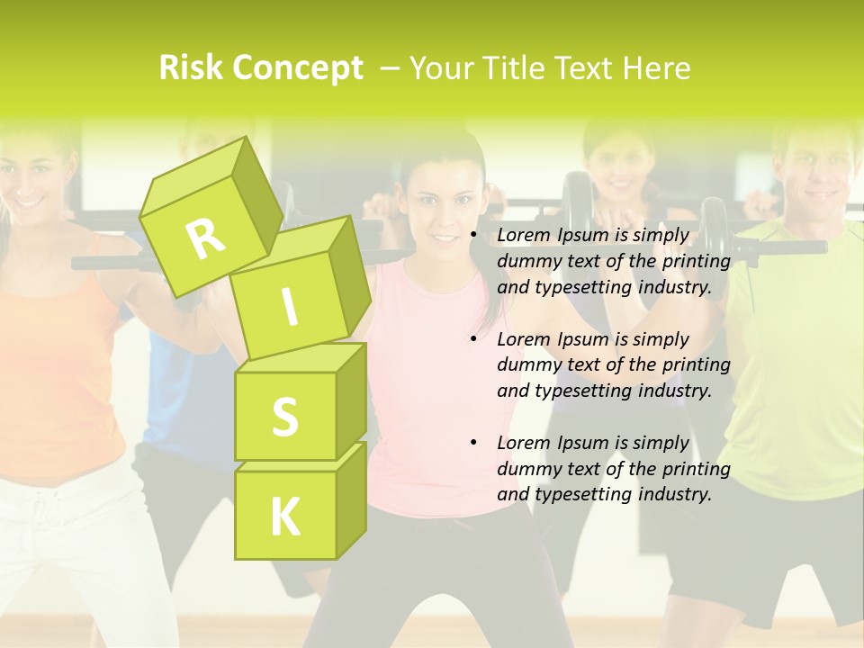 A Group Of People Holding Up A Barbell PowerPoint Template