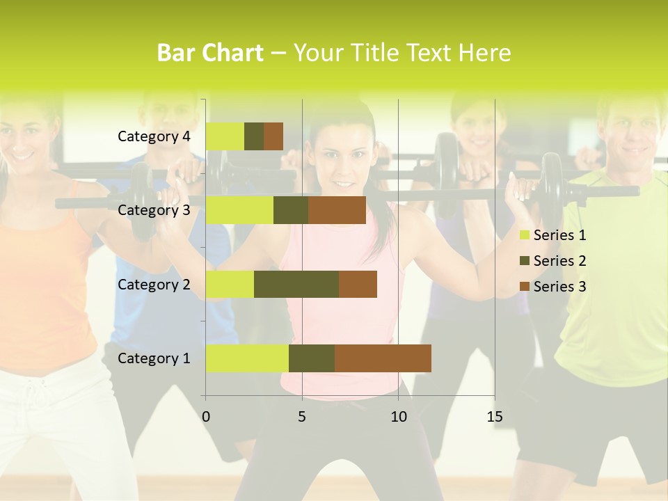 A Group Of People Holding Up A Barbell PowerPoint Template