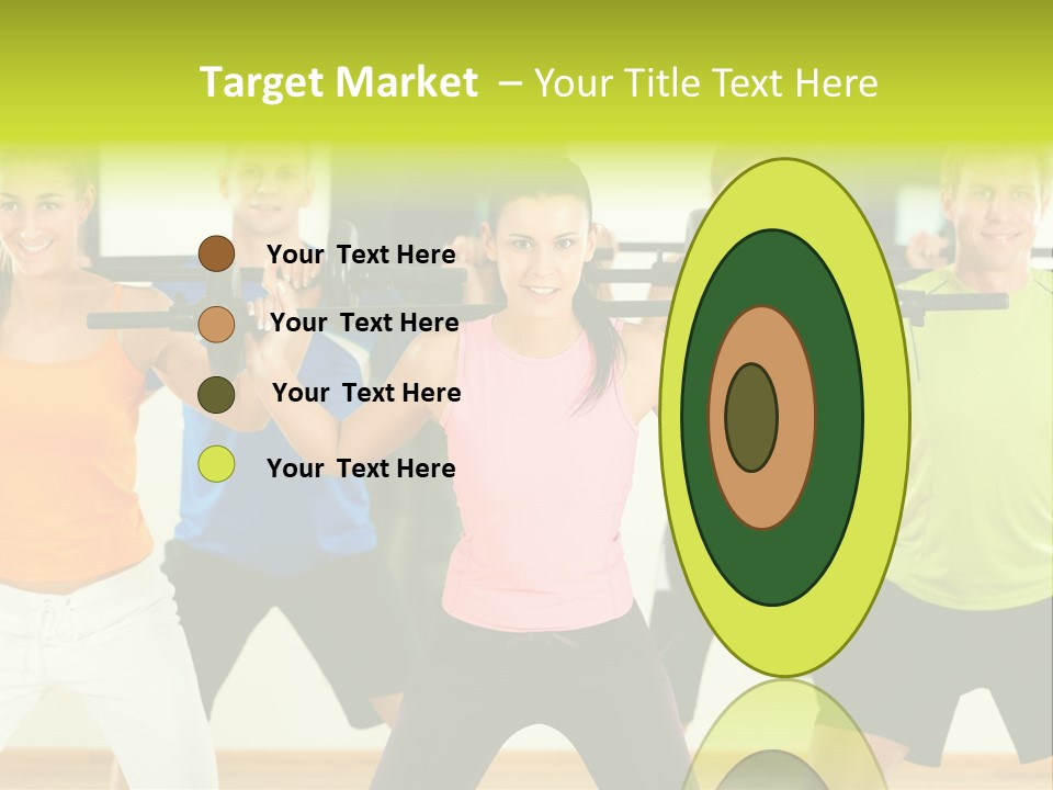 A Group Of People Holding Up A Barbell PowerPoint Template