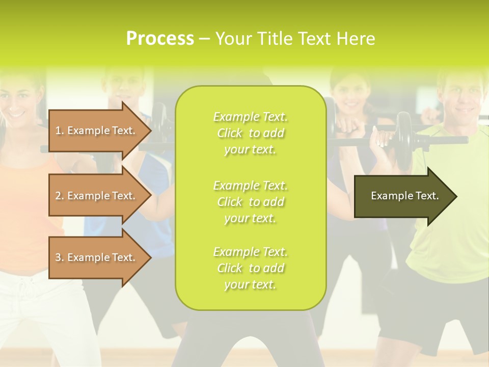 A Group Of People Holding Up A Barbell PowerPoint Template