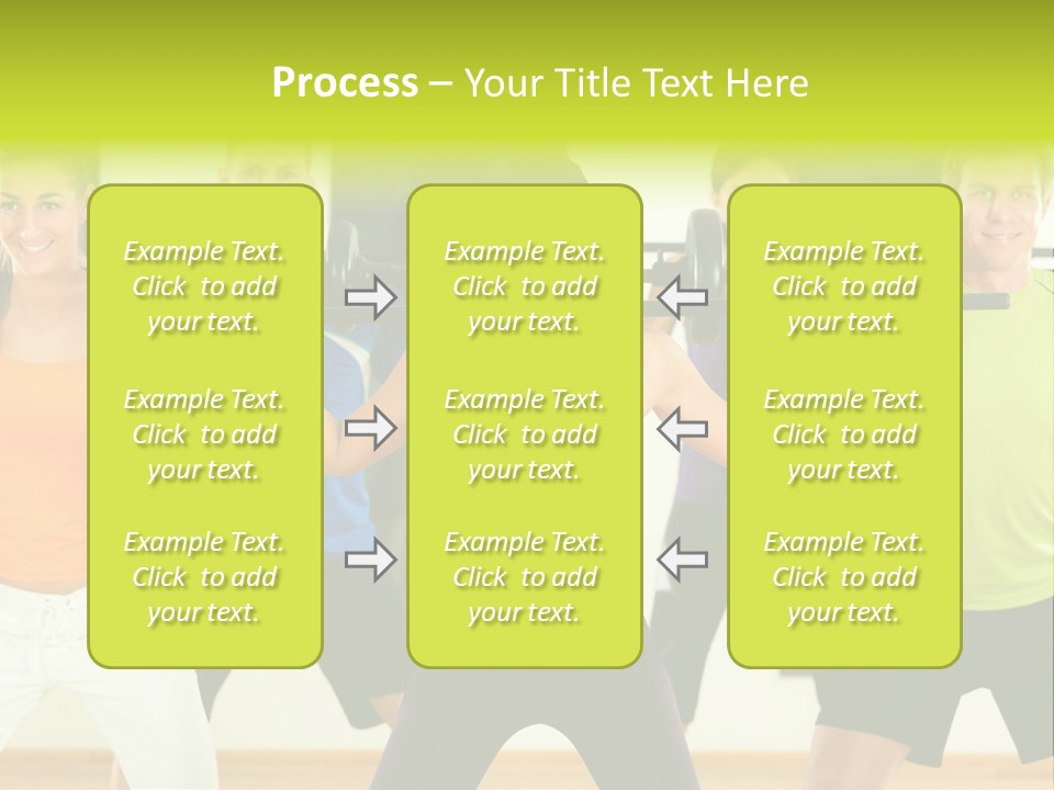A Group Of People Holding Up A Barbell PowerPoint Template