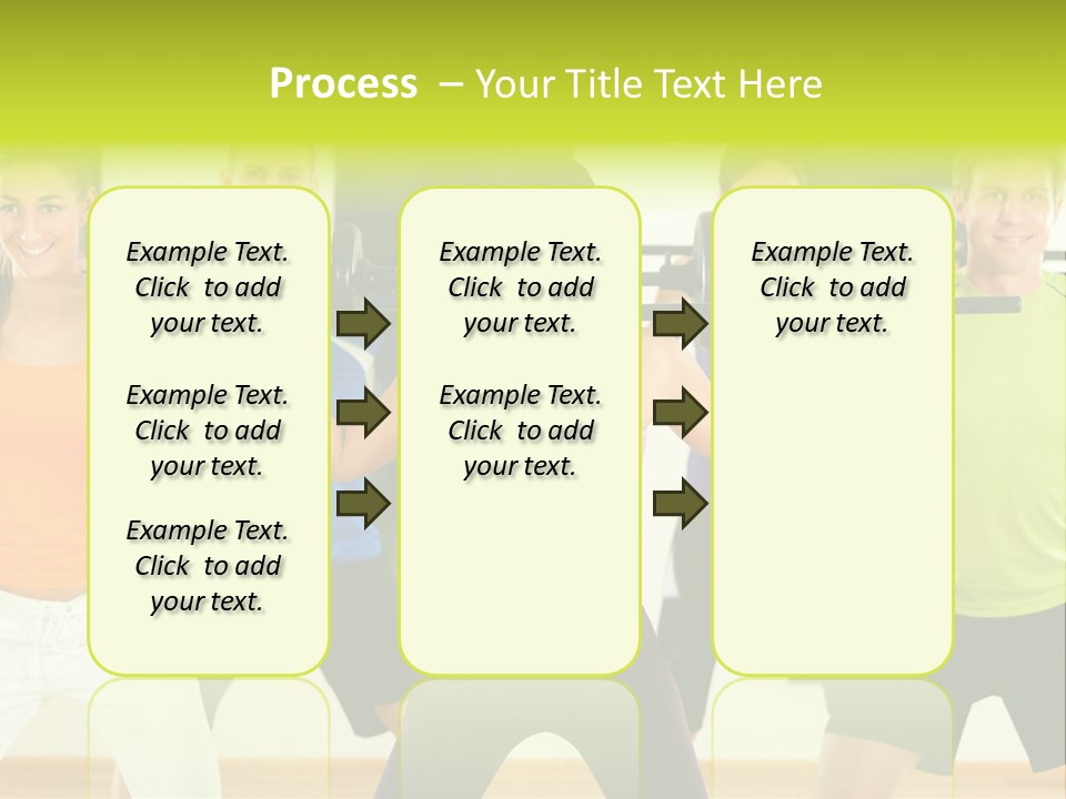 A Group Of People Holding Up A Barbell PowerPoint Template