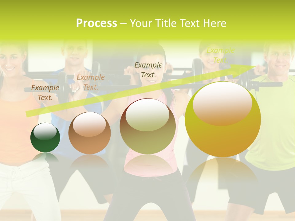 A Group Of People Holding Up A Barbell PowerPoint Template