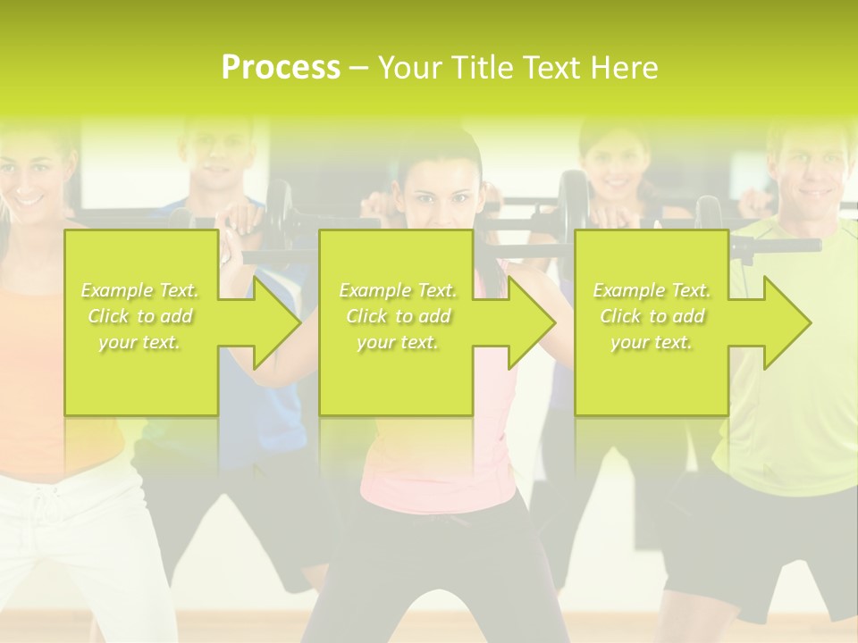 A Group Of People Holding Up A Barbell PowerPoint Template