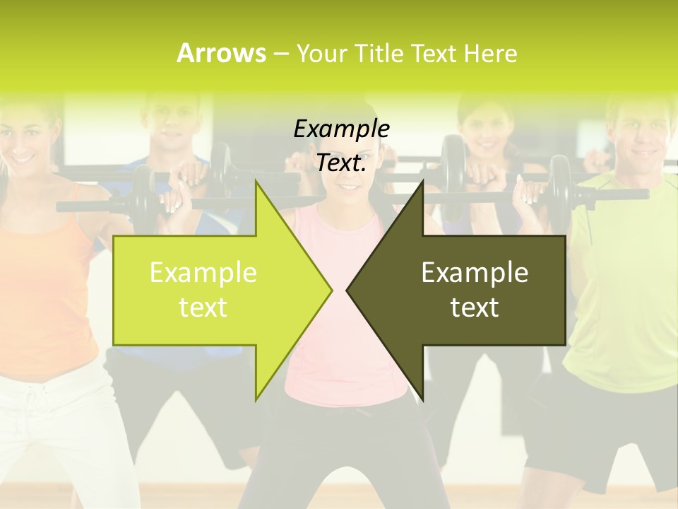 A Group Of People Holding Up A Barbell PowerPoint Template