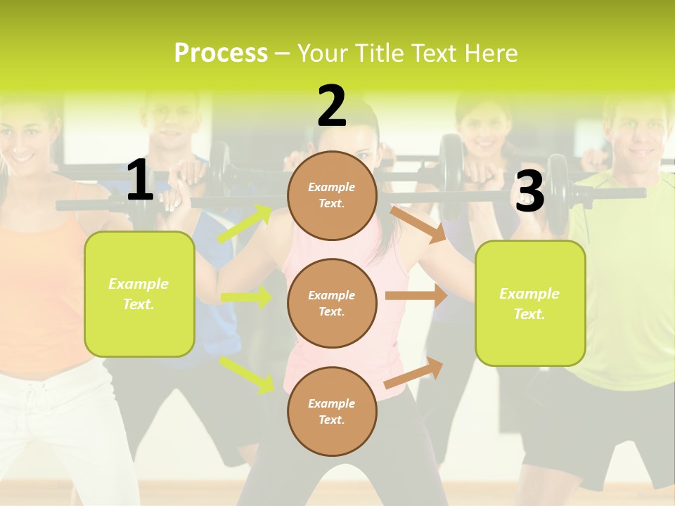 A Group Of People Holding Up A Barbell PowerPoint Template