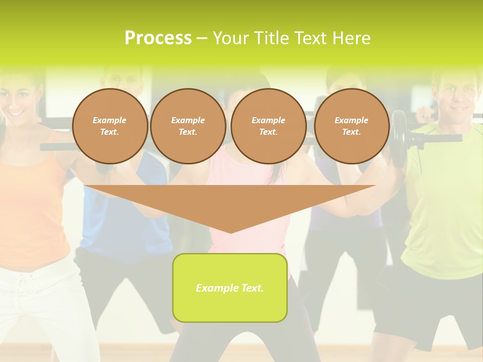 A Group Of People Holding Up A Barbell PowerPoint Template