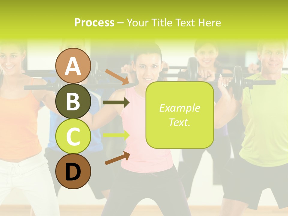 A Group Of People Holding Up A Barbell PowerPoint Template