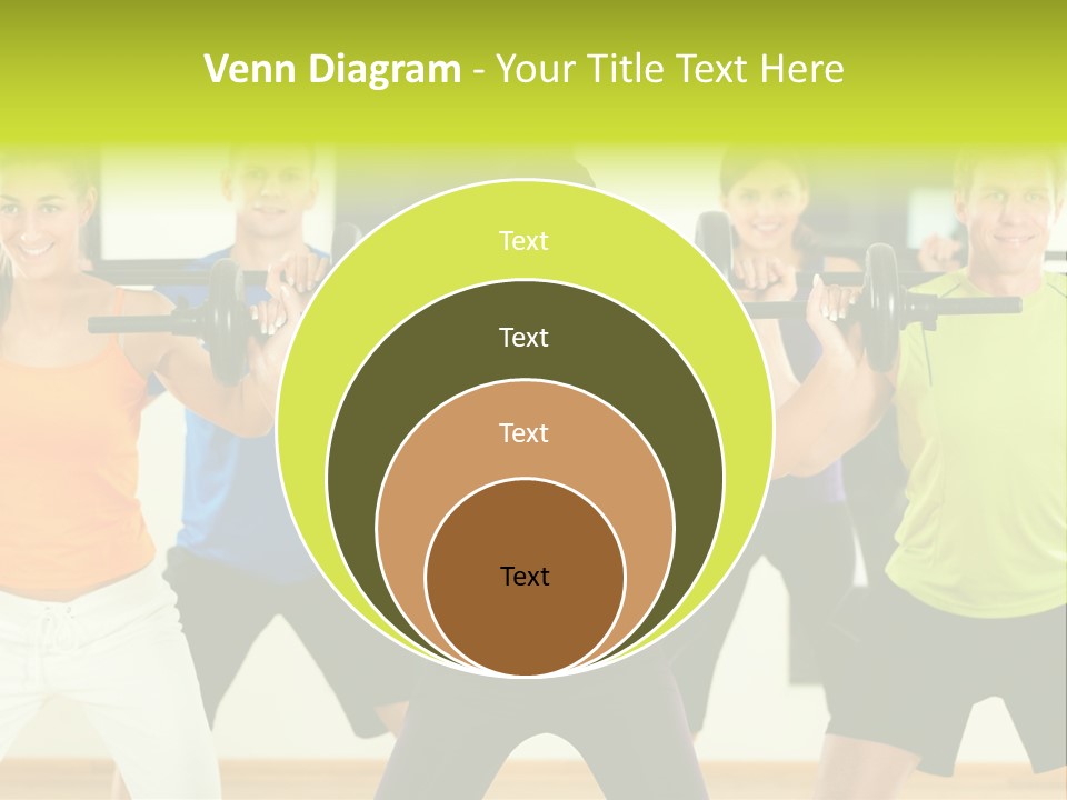 A Group Of People Holding Up A Barbell PowerPoint Template