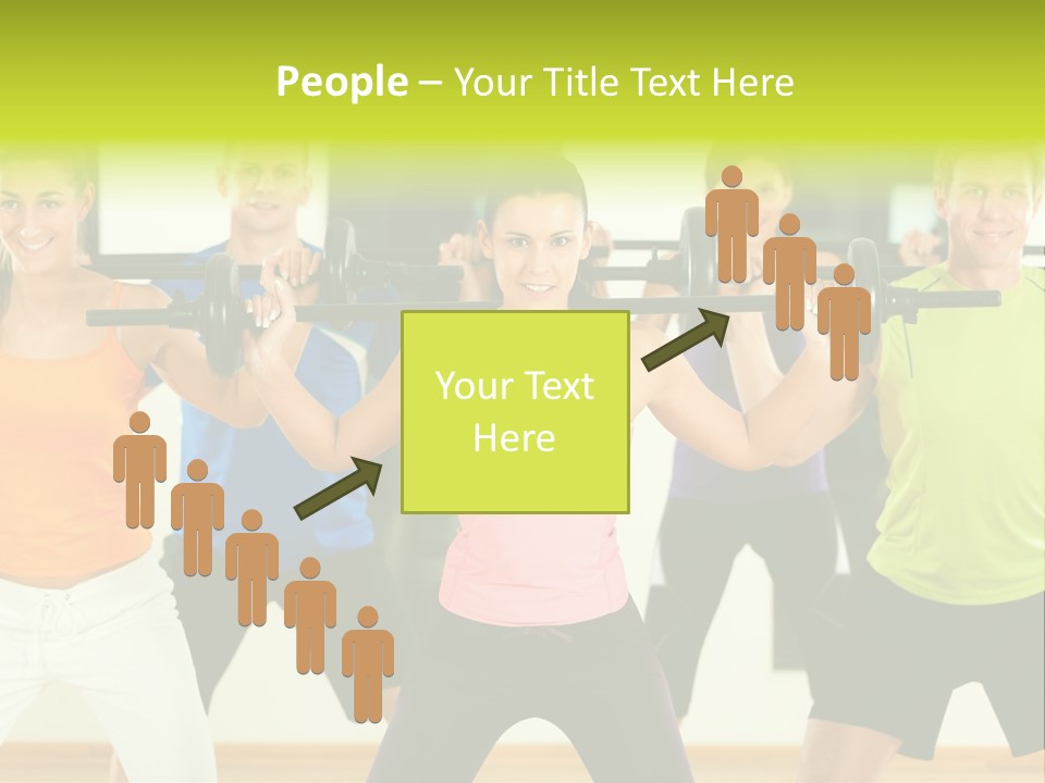 A Group Of People Holding Up A Barbell PowerPoint Template