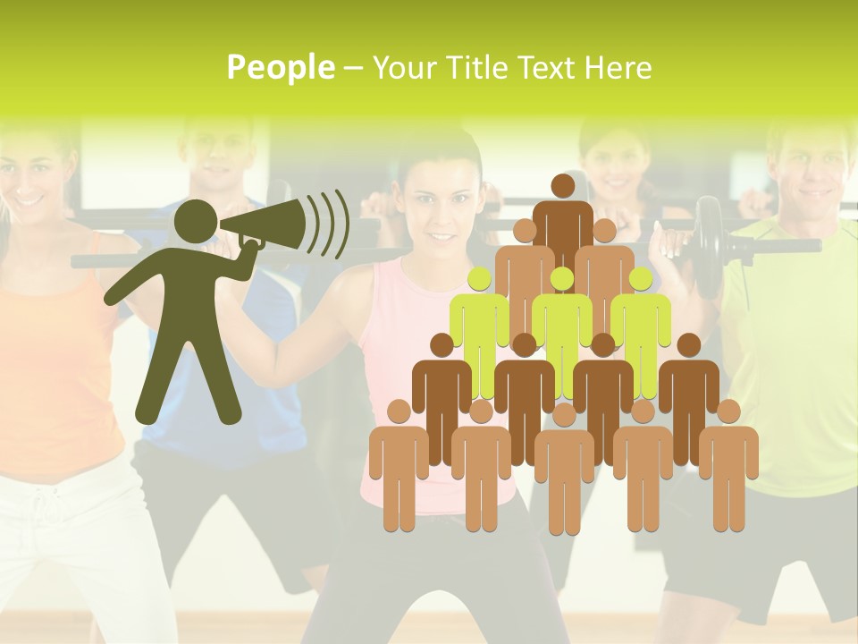 A Group Of People Holding Up A Barbell PowerPoint Template
