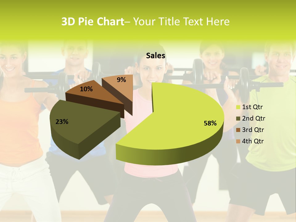 A Group Of People Holding Up A Barbell PowerPoint Template