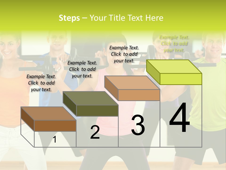 A Group Of People Holding Up A Barbell PowerPoint Template