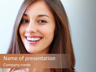 Kid Brunette Play PowerPoint Template