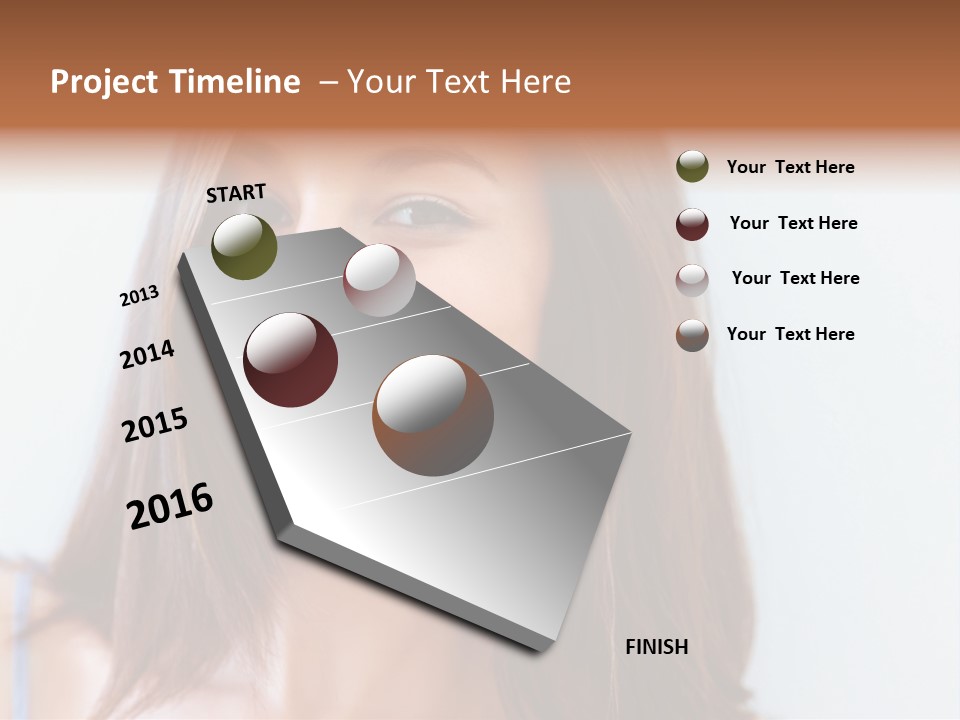 Kid Brunette Play PowerPoint Template