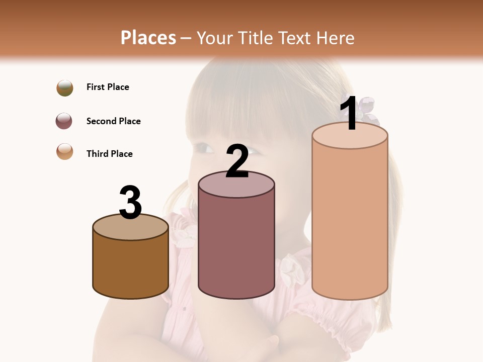 Kid Brunette Play PowerPoint Template