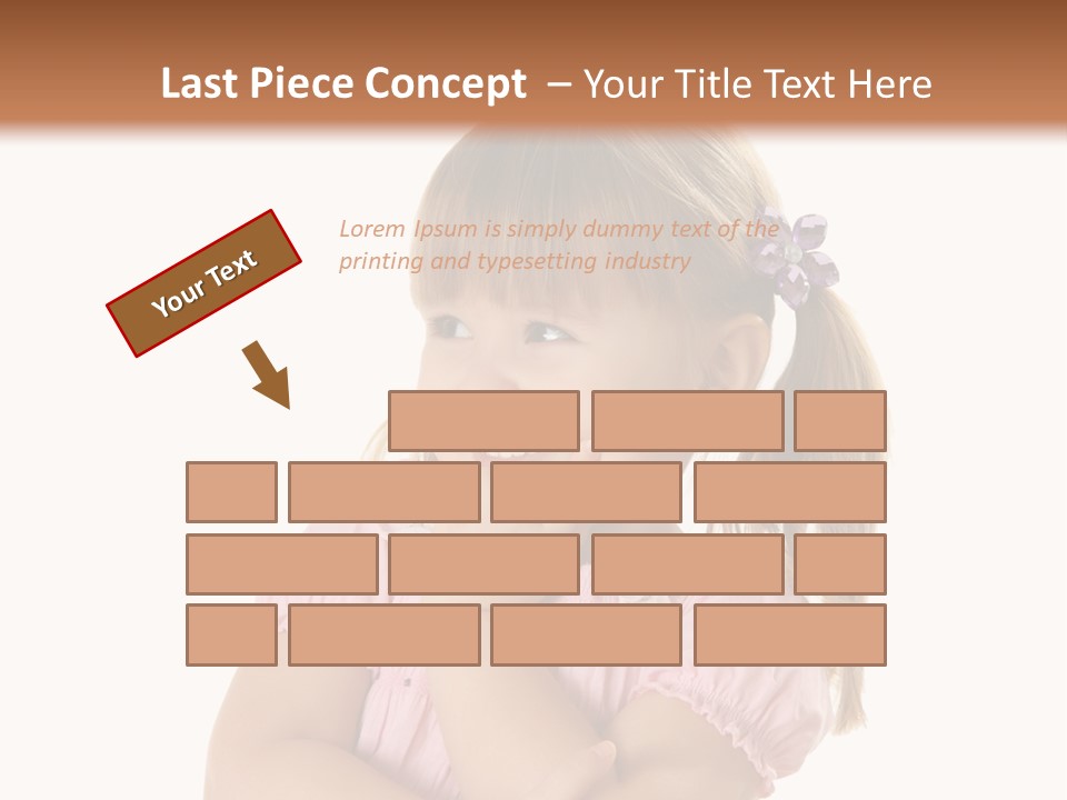Kid Brunette Play PowerPoint Template