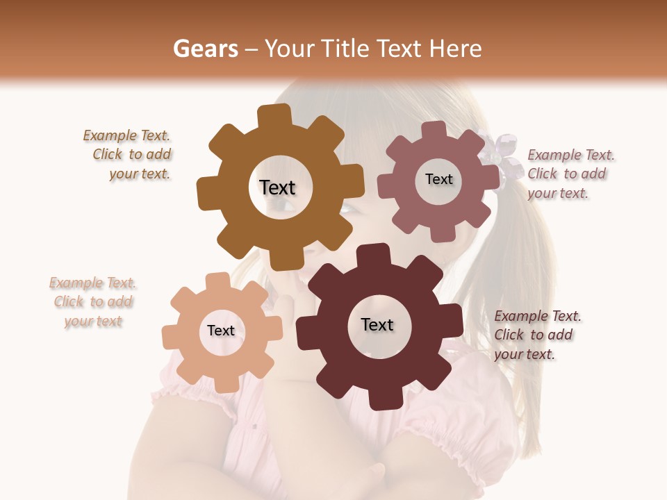 Kid Brunette Play PowerPoint Template