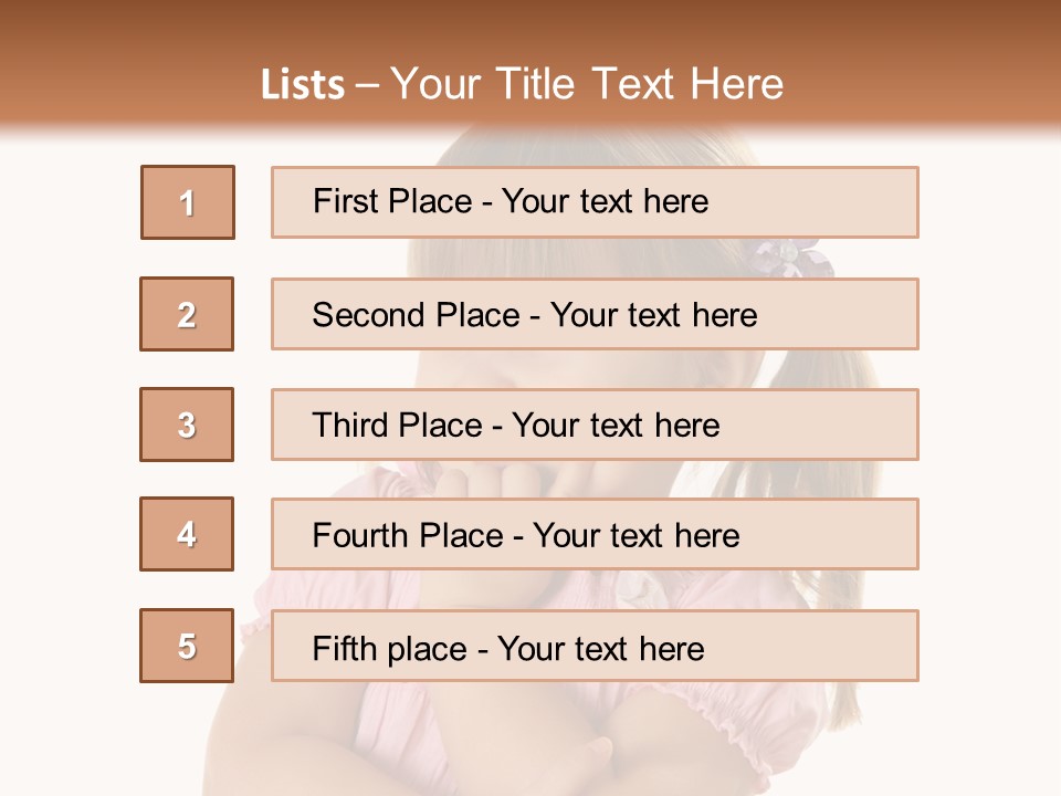 Kid Brunette Play PowerPoint Template