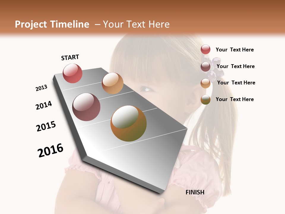 Kid Brunette Play PowerPoint Template