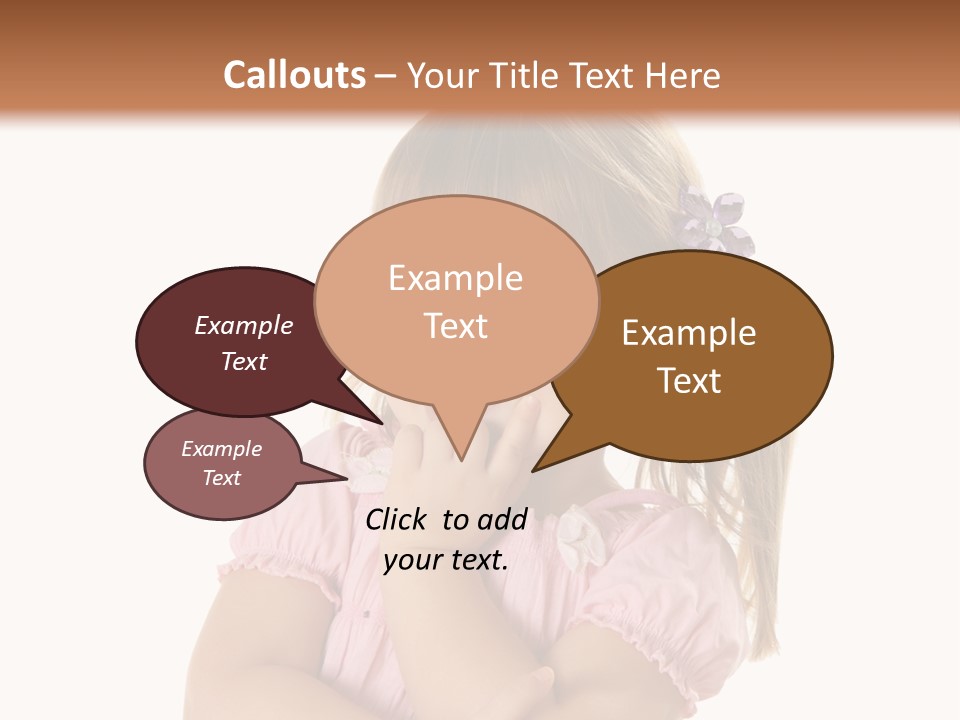 Kid Brunette Play PowerPoint Template