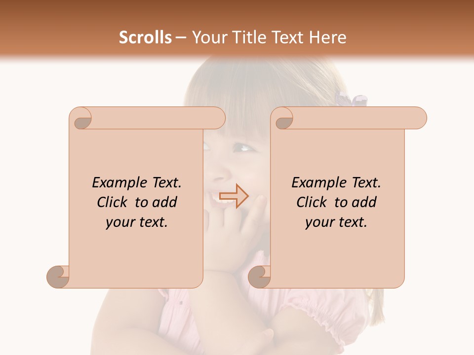 Kid Brunette Play PowerPoint Template