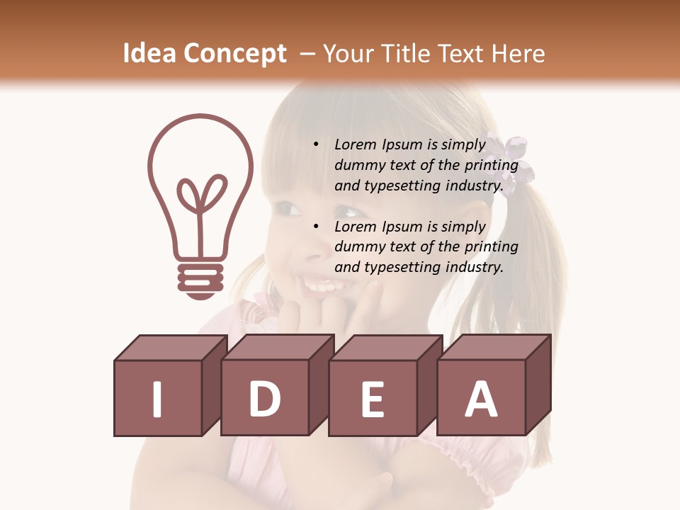 Kid Brunette Play PowerPoint Template