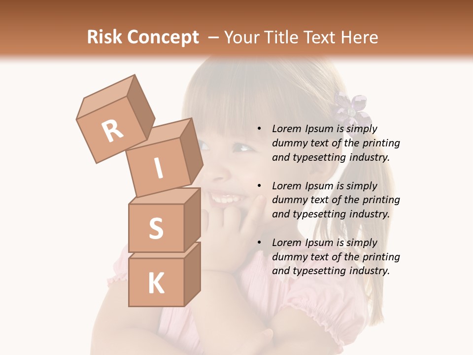 Kid Brunette Play PowerPoint Template