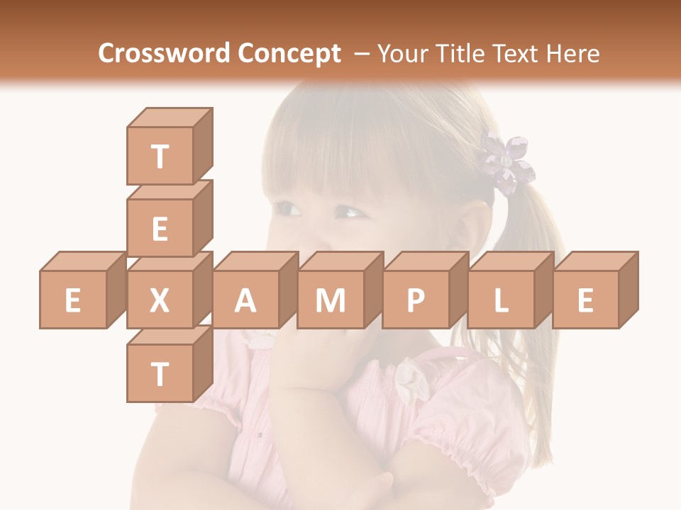 Kid Brunette Play PowerPoint Template