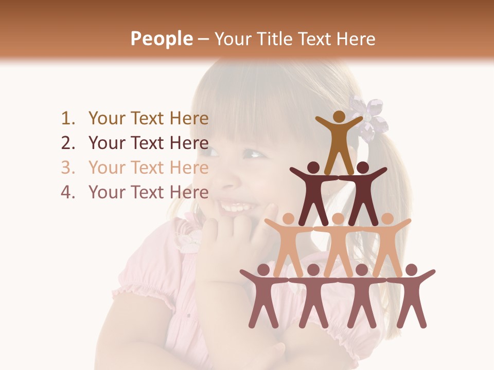 Kid Brunette Play PowerPoint Template