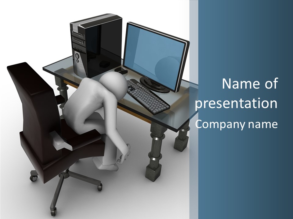Man Tired Sad PowerPoint Template