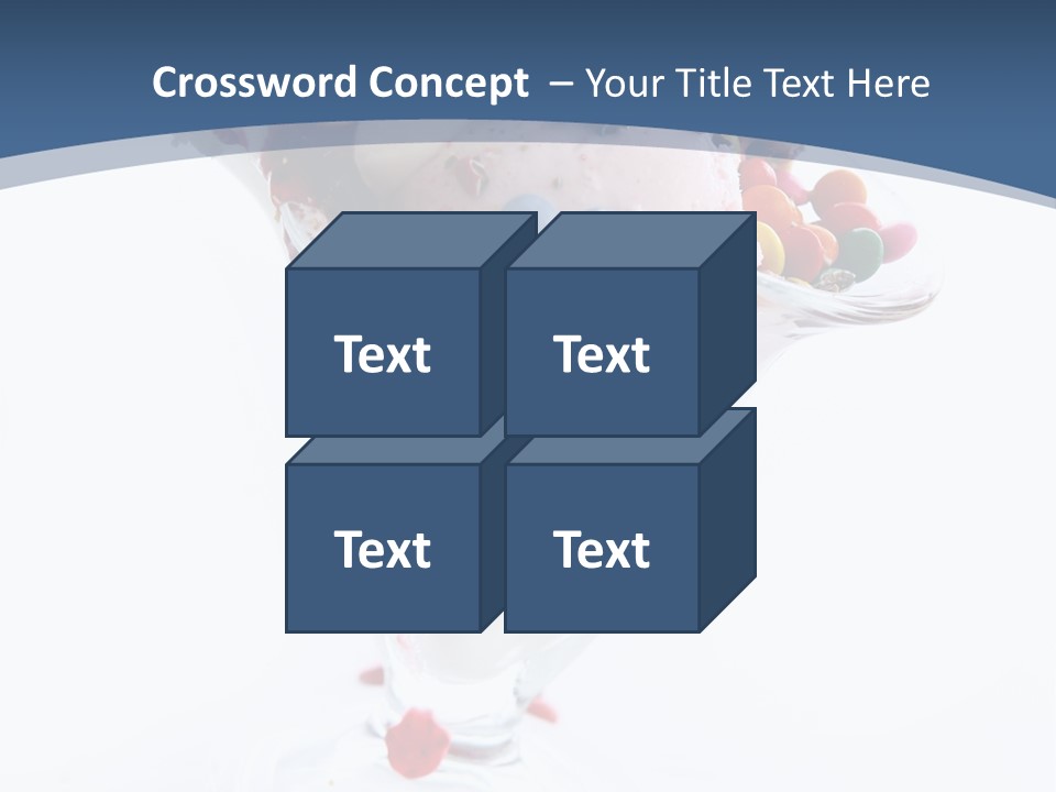 An Ice Cream Sundae With Sprinkles On A Blue And White Background PowerPoint Template