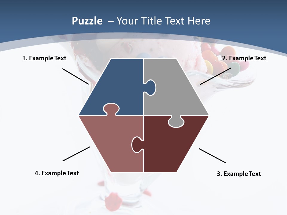 An Ice Cream Sundae With Sprinkles On A Blue And White Background PowerPoint Template