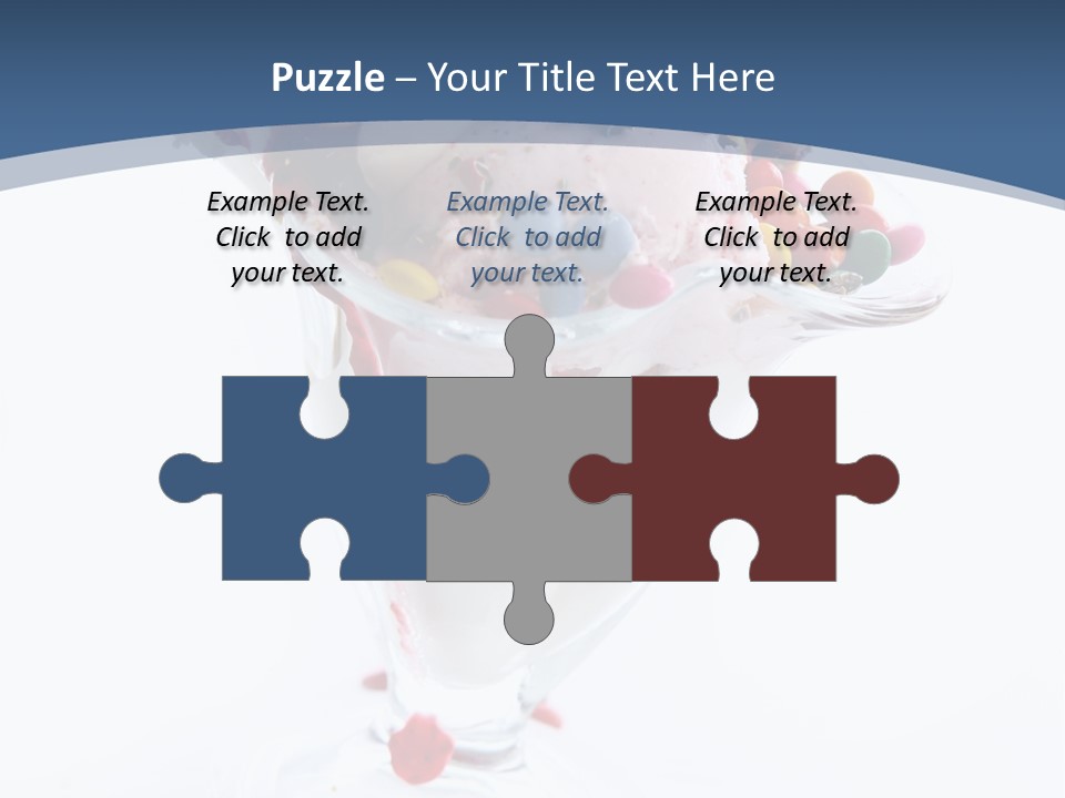 An Ice Cream Sundae With Sprinkles On A Blue And White Background PowerPoint Template