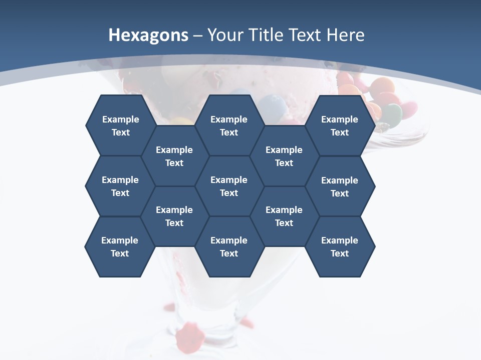 An Ice Cream Sundae With Sprinkles On A Blue And White Background PowerPoint Template